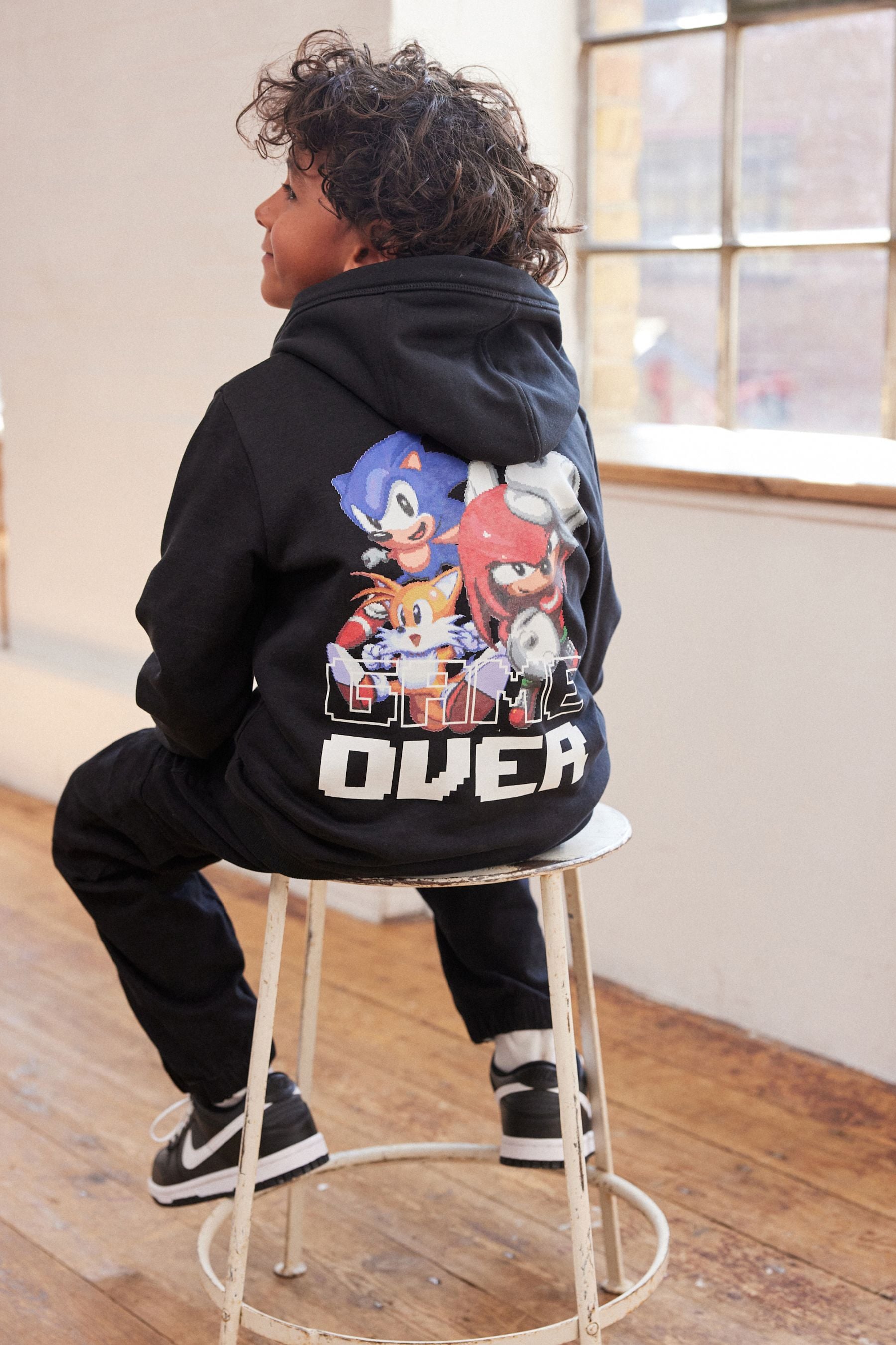Buy Black Sonic The Hedgehog Sonic License Hoodie 3 16yrs from