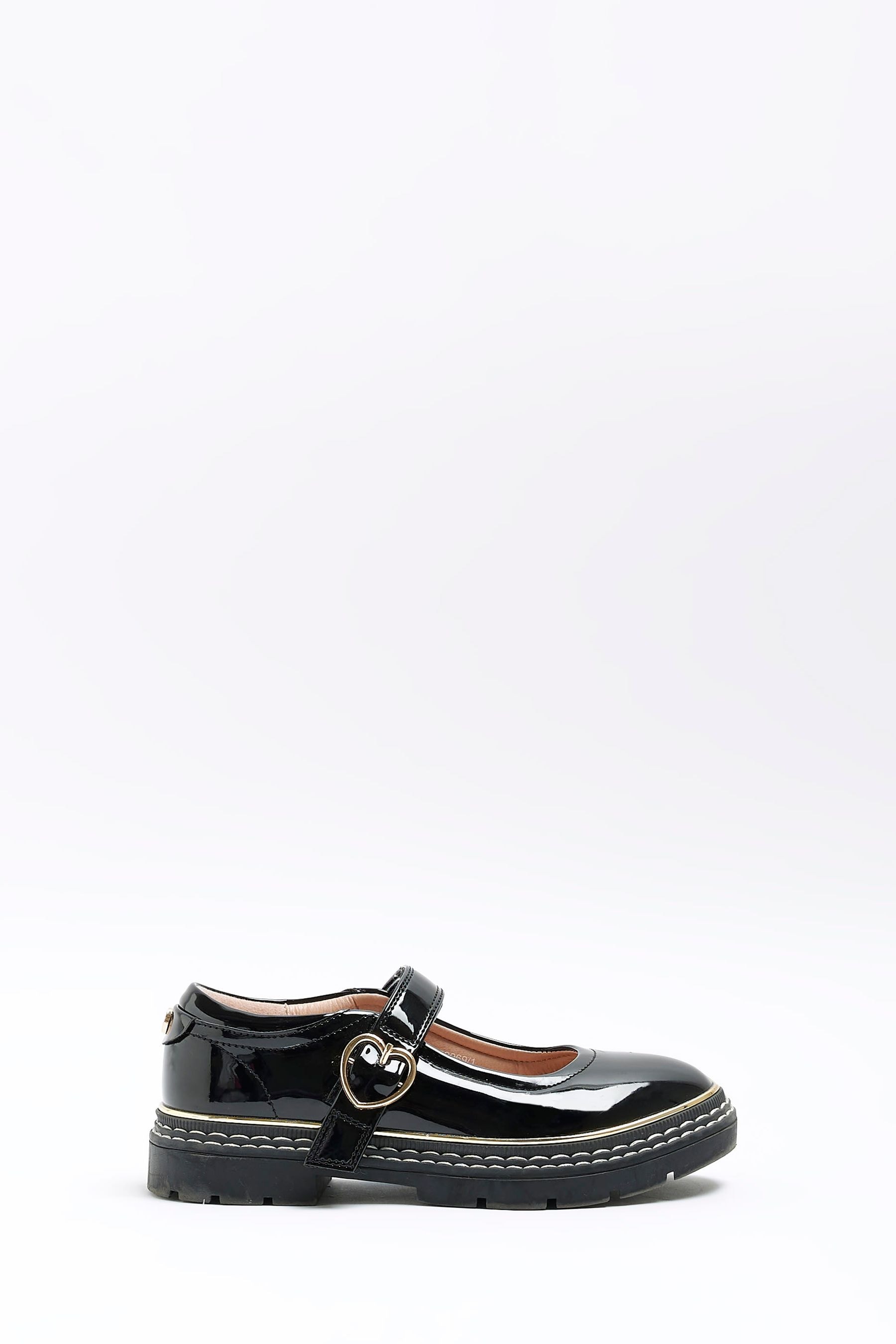 River island black school hot sale shoes