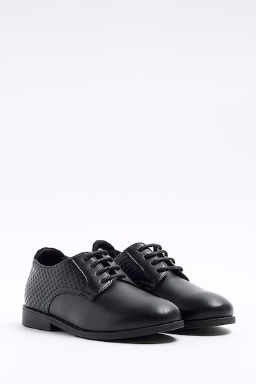 River Island Embossed Neo Point Black Shoes