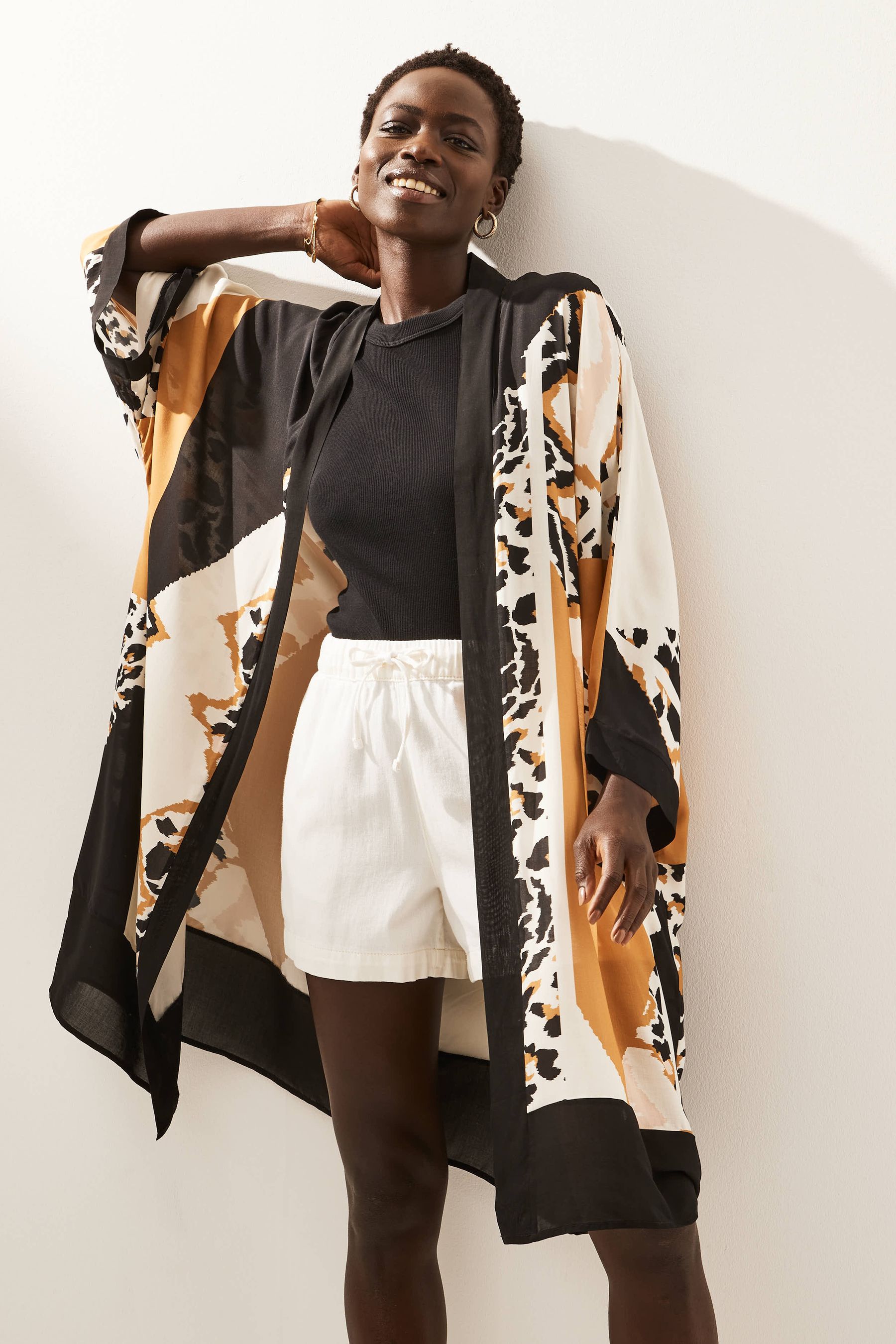 Longline clearance kimono jacket