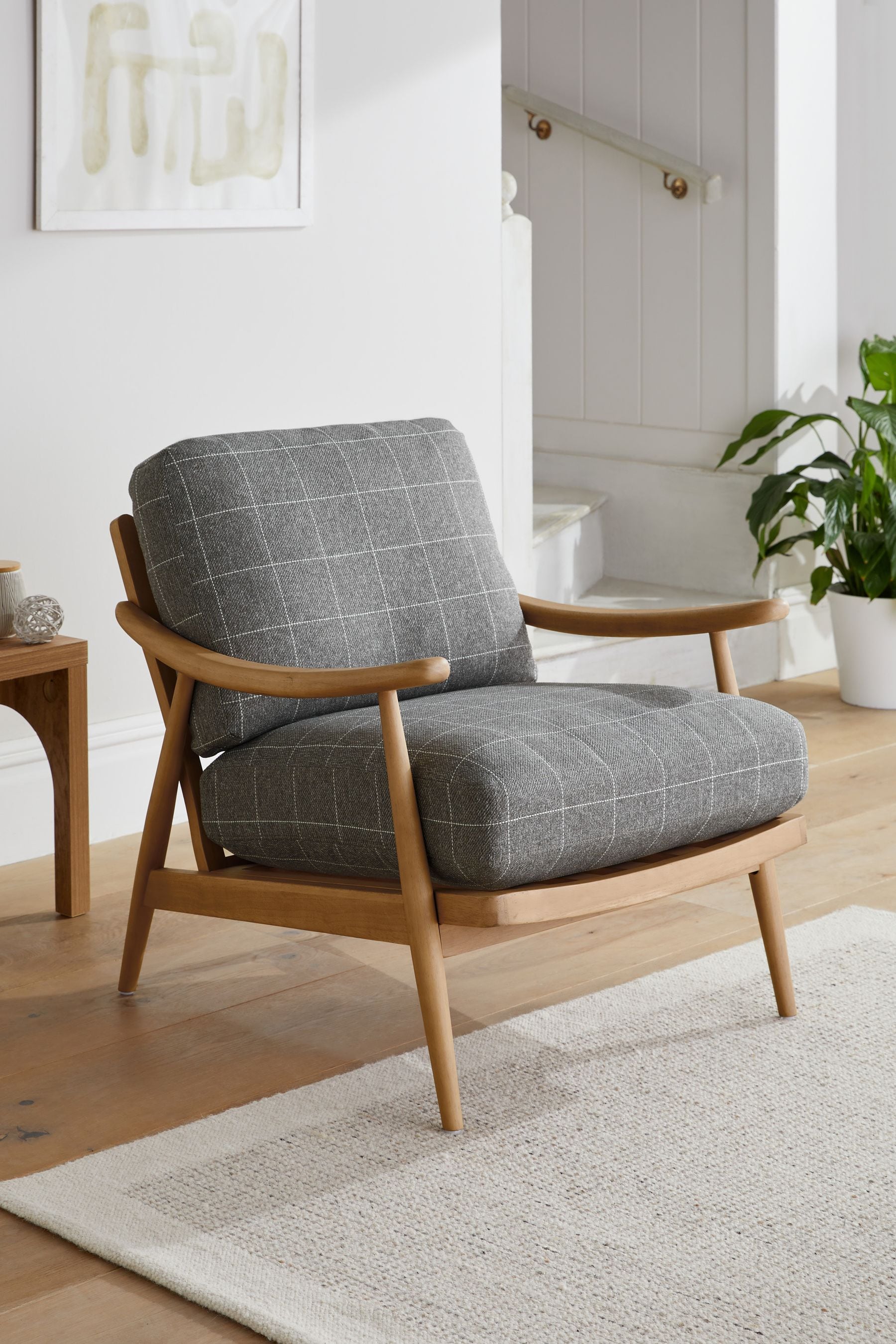 Gray wood outlet accent chair