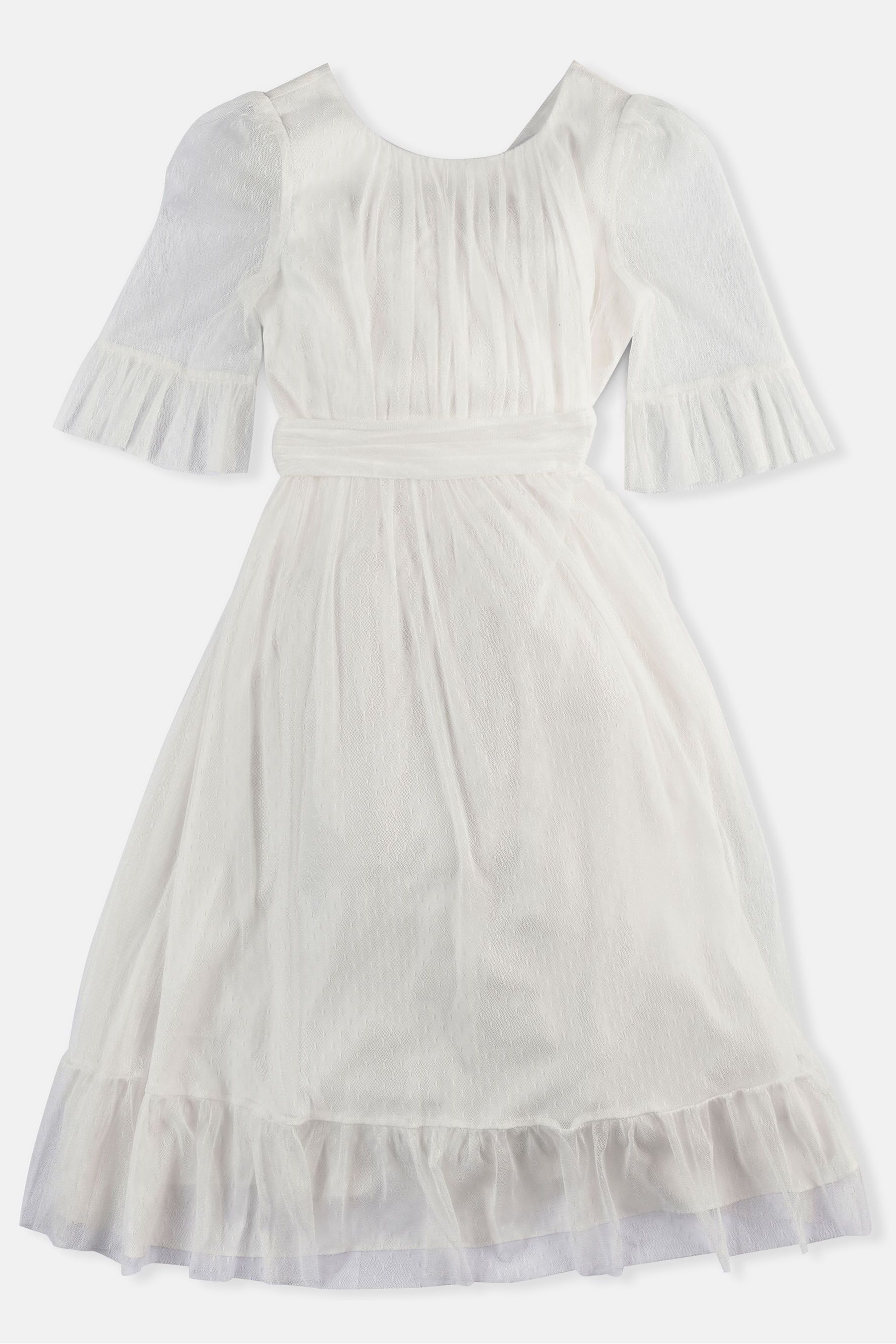 Buy Angel Rocket Elise White Dot Mesh Boho Maxi Dress from the
