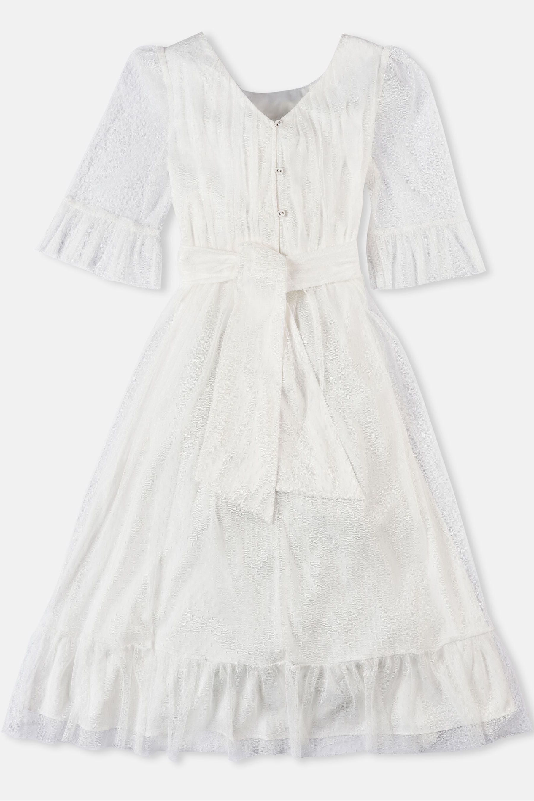 Buy Angel Rocket Elise White Dot Mesh Boho Maxi Dress from the