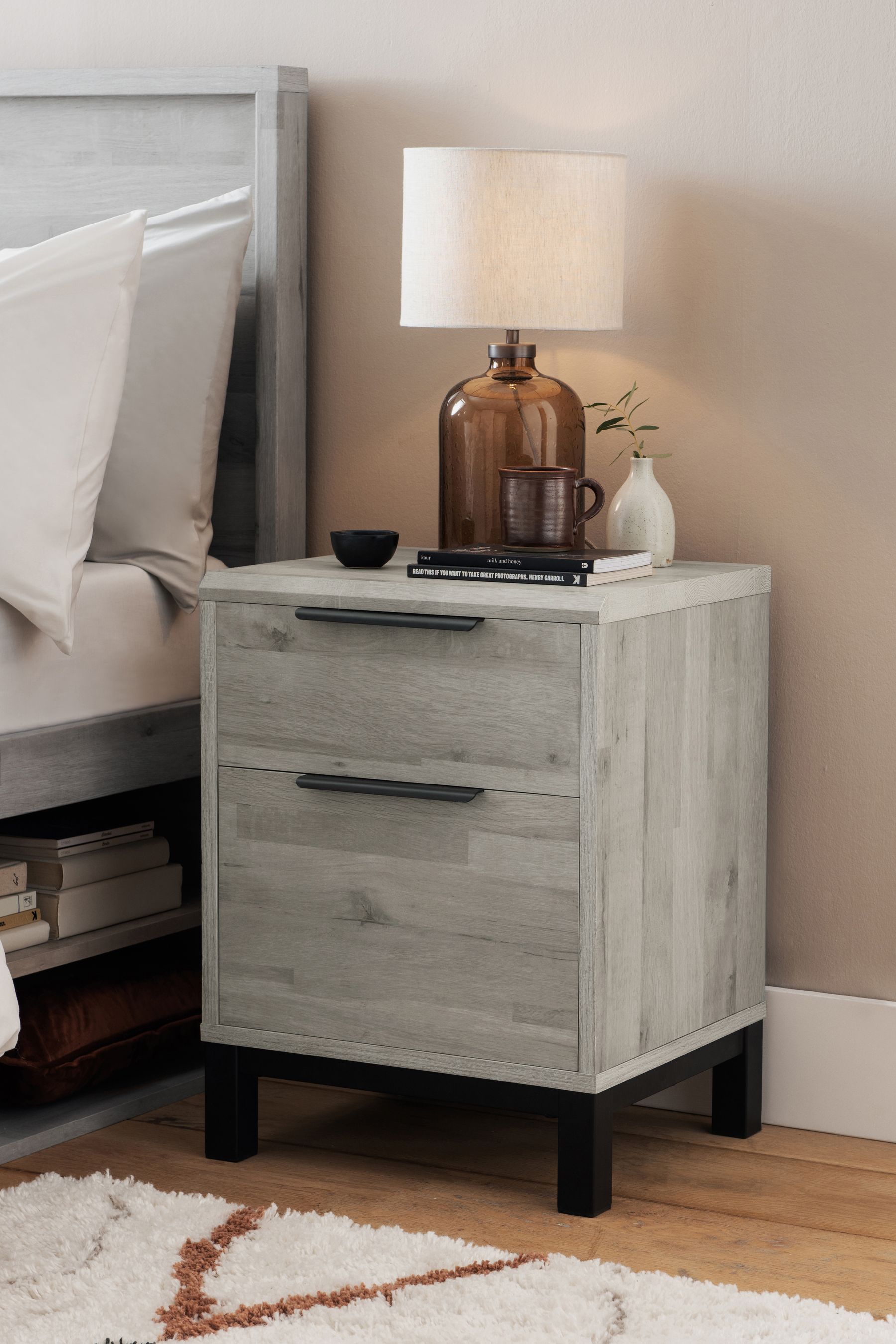 Next grey best sale bedside table