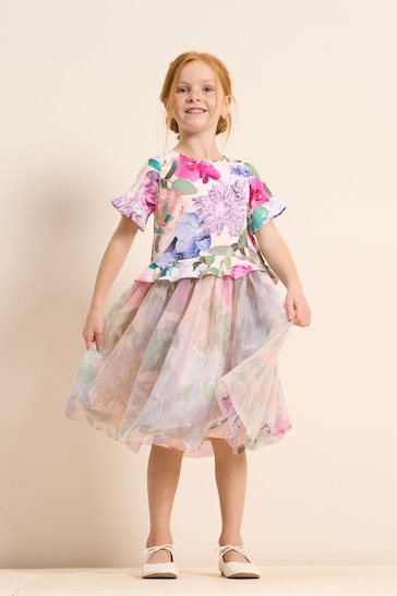 Angel & Rocket Cream Azalea Ballerina Print Dress