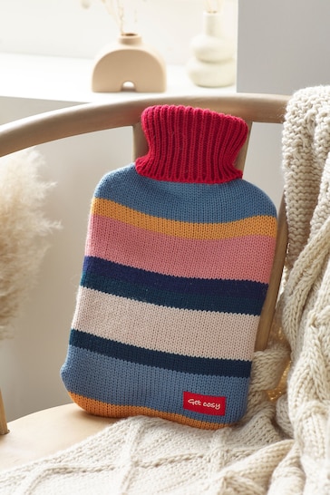 Stripy Knitted Hot Water Bottle
