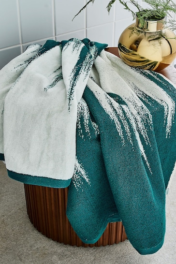Harlequin Teal Blue Motion Towel