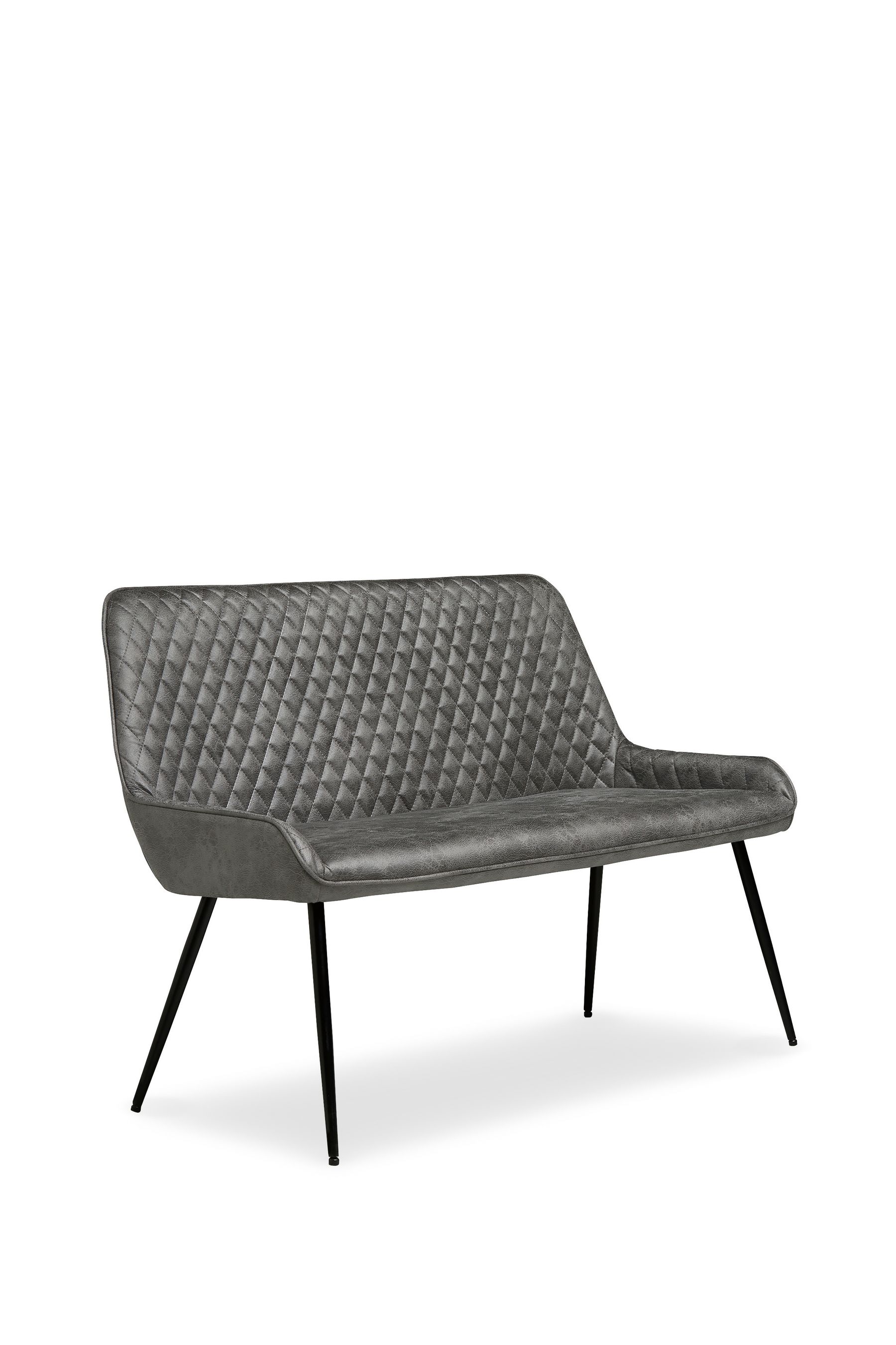 Grey faux store leather bench