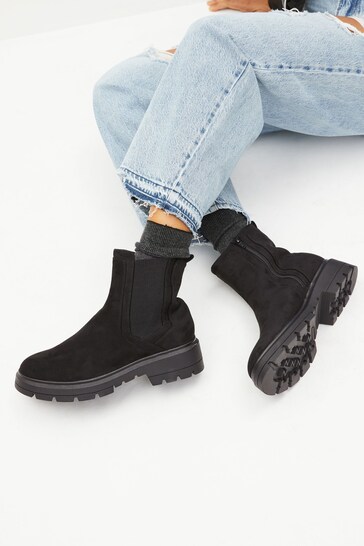 Black Regular/Wide Fit Forever Comfort® Pull-On Chelsea Ankle Boots