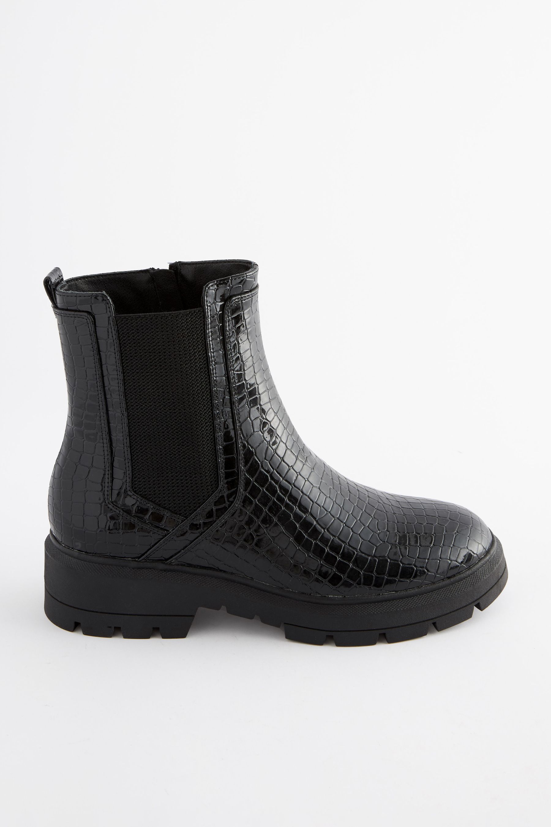 Black croc chunky deals chelsea ankle boot