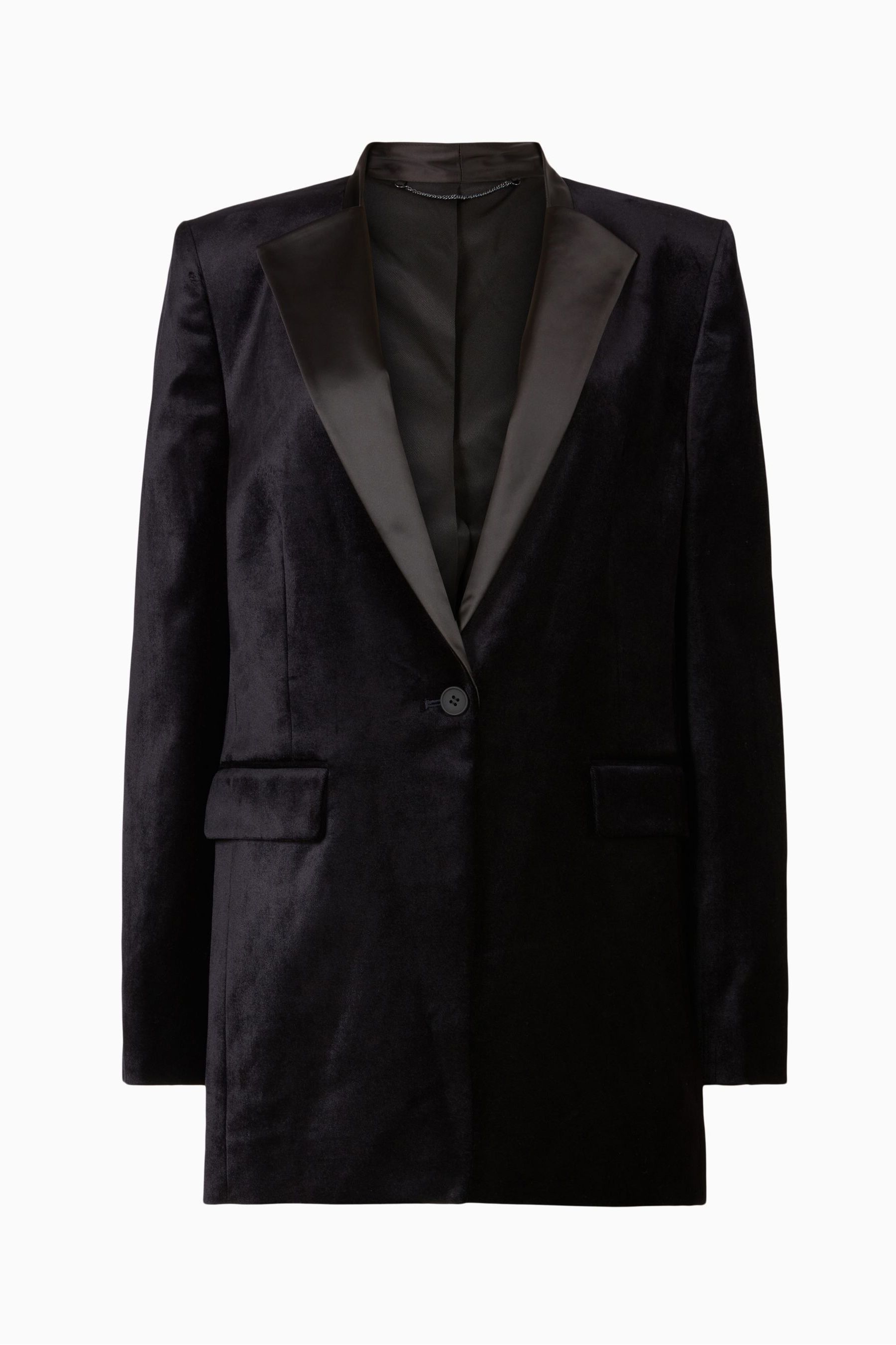 AllSaints Blue Sofia Velvet Blazer