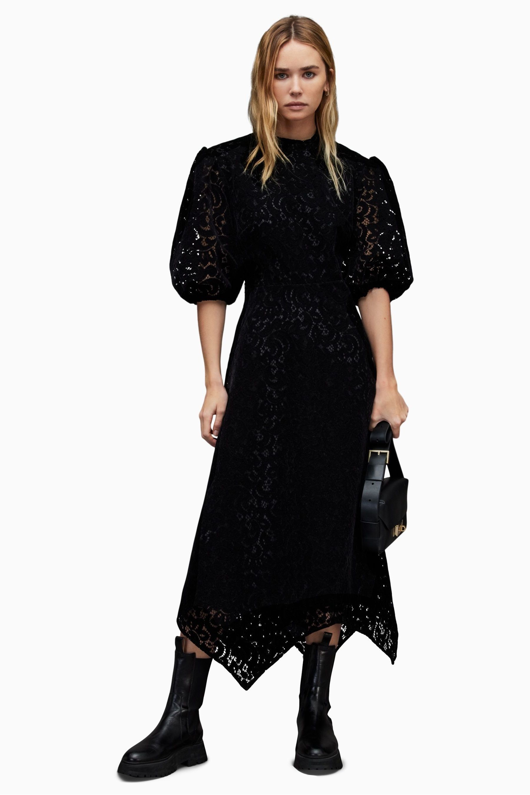 Buy All Saints Camila Black Lace Dress from the Next UK online shop