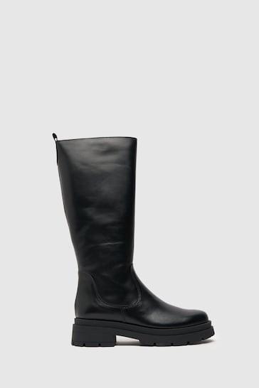 Schuh Black Drew Leather Knee Boots