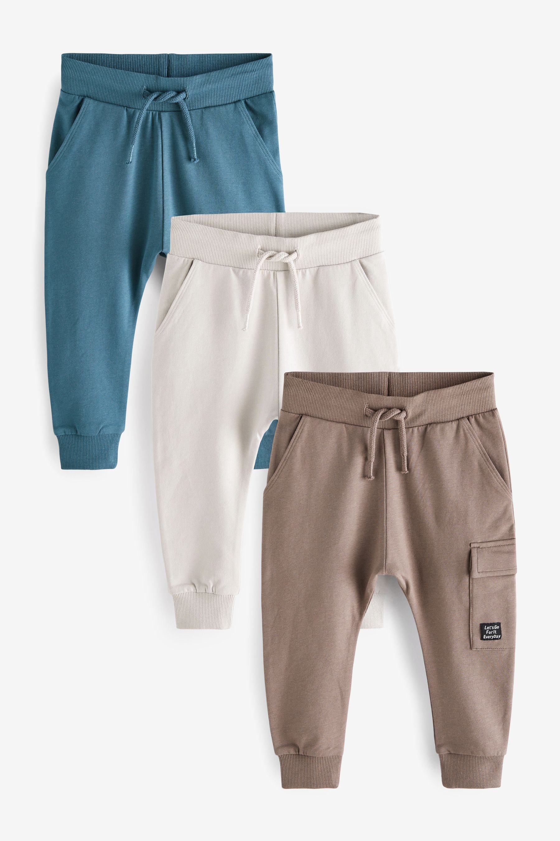 Blue Super Skinny Utility Joggers 3 Pack 3mths 7yrs