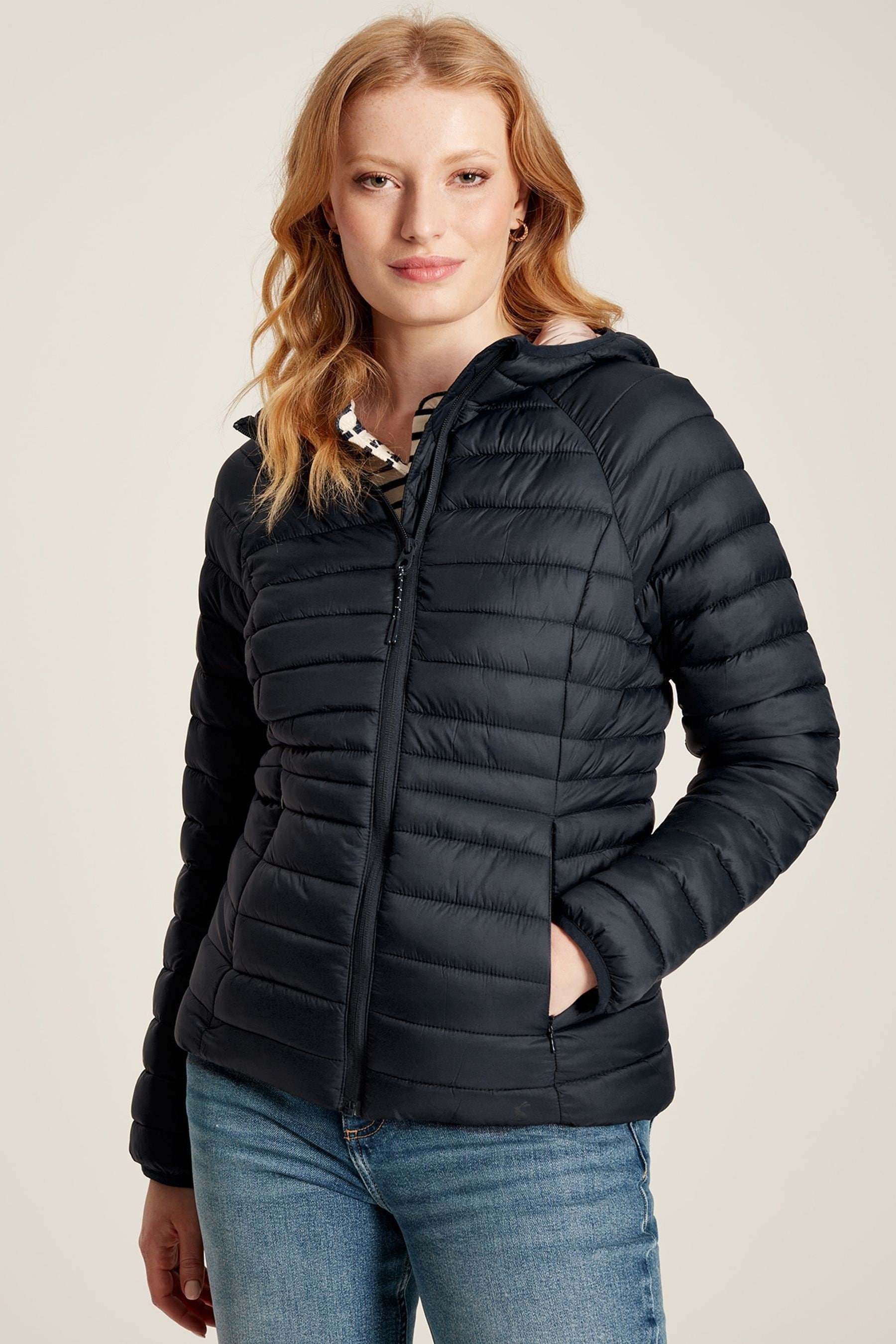 Buy Joules Bramley Navy Showerproof Packable Padded Jacket from