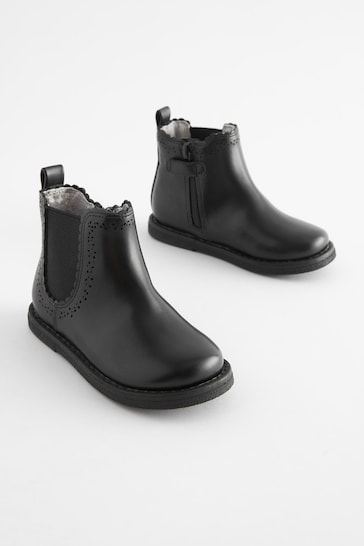 Black Wide Fit (G) Chelsea Boots