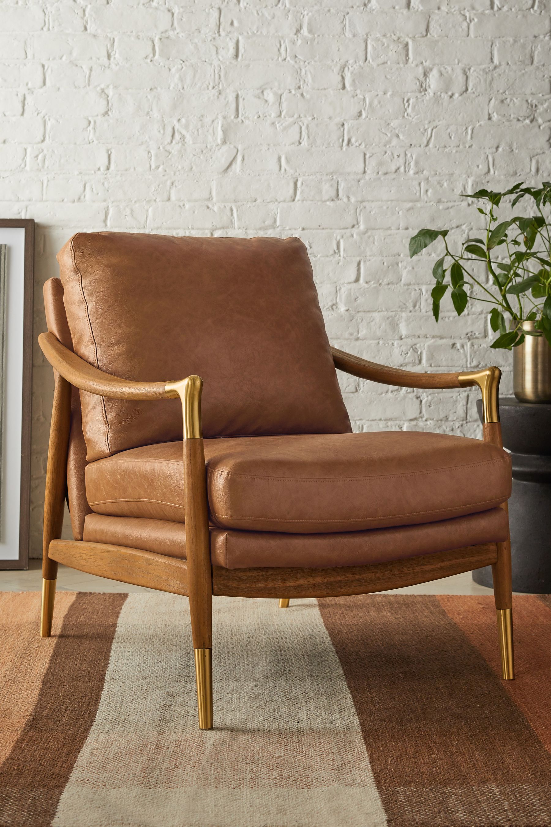 Light leather accent chair sale