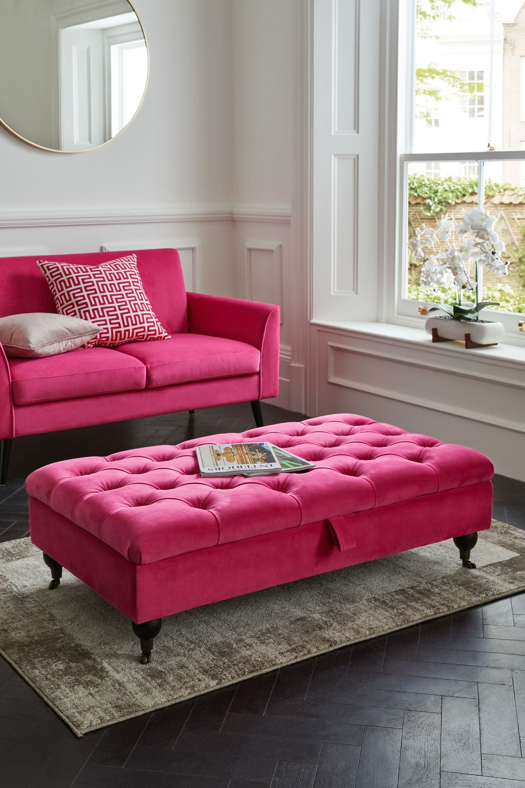 Light shop pink footstool