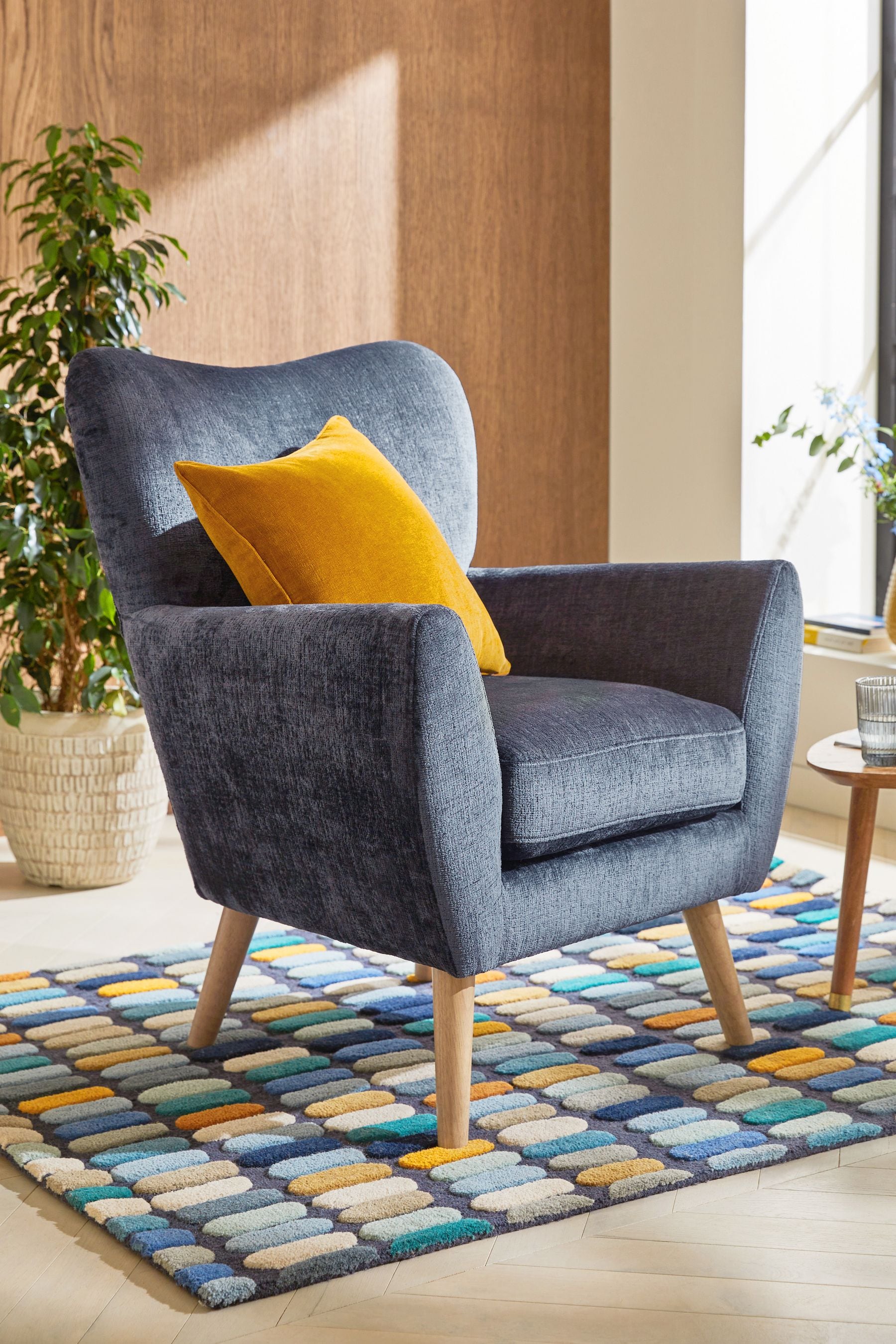 Chenille armchair best sale
