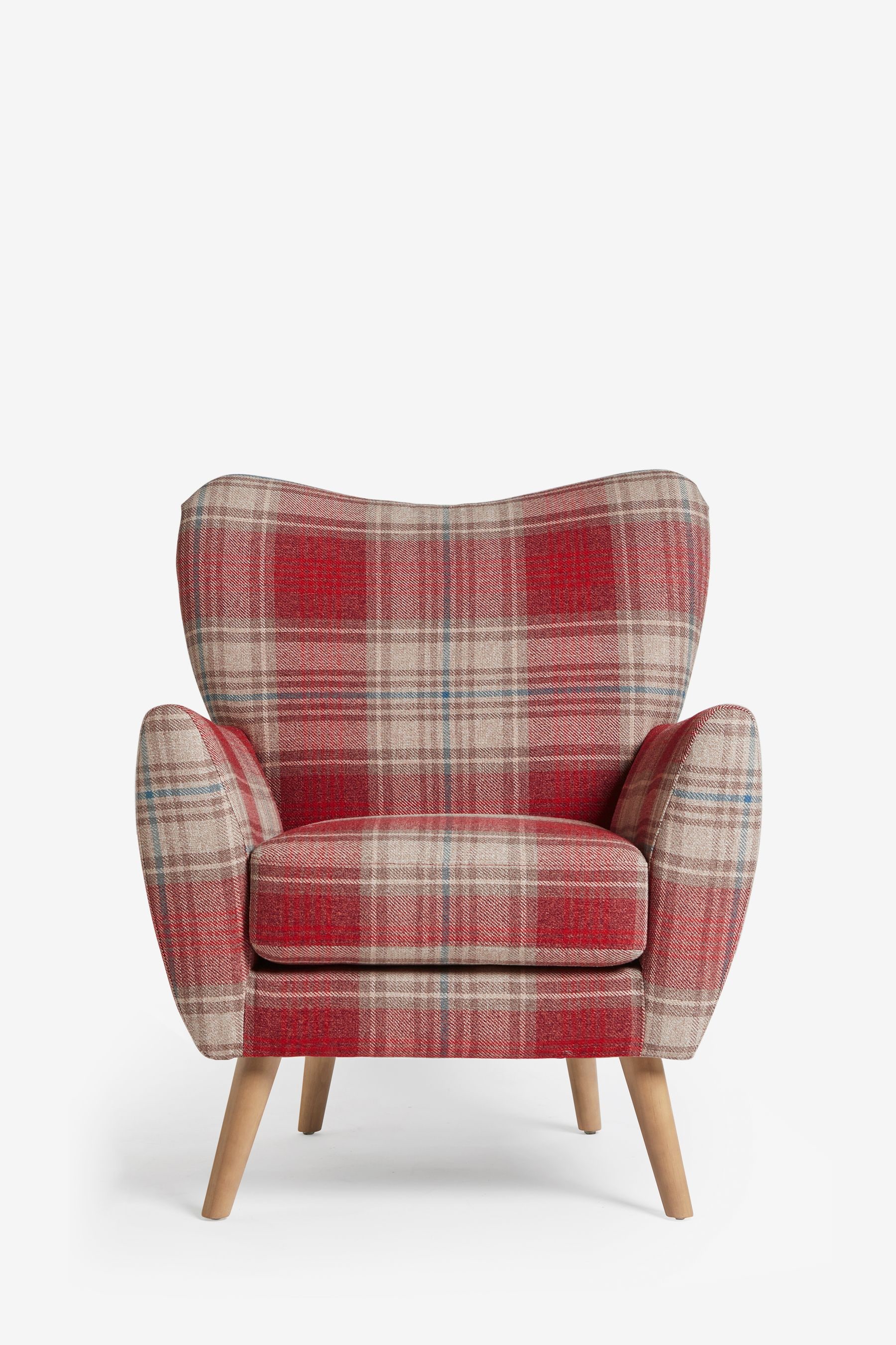 Red and shop grey accent chair