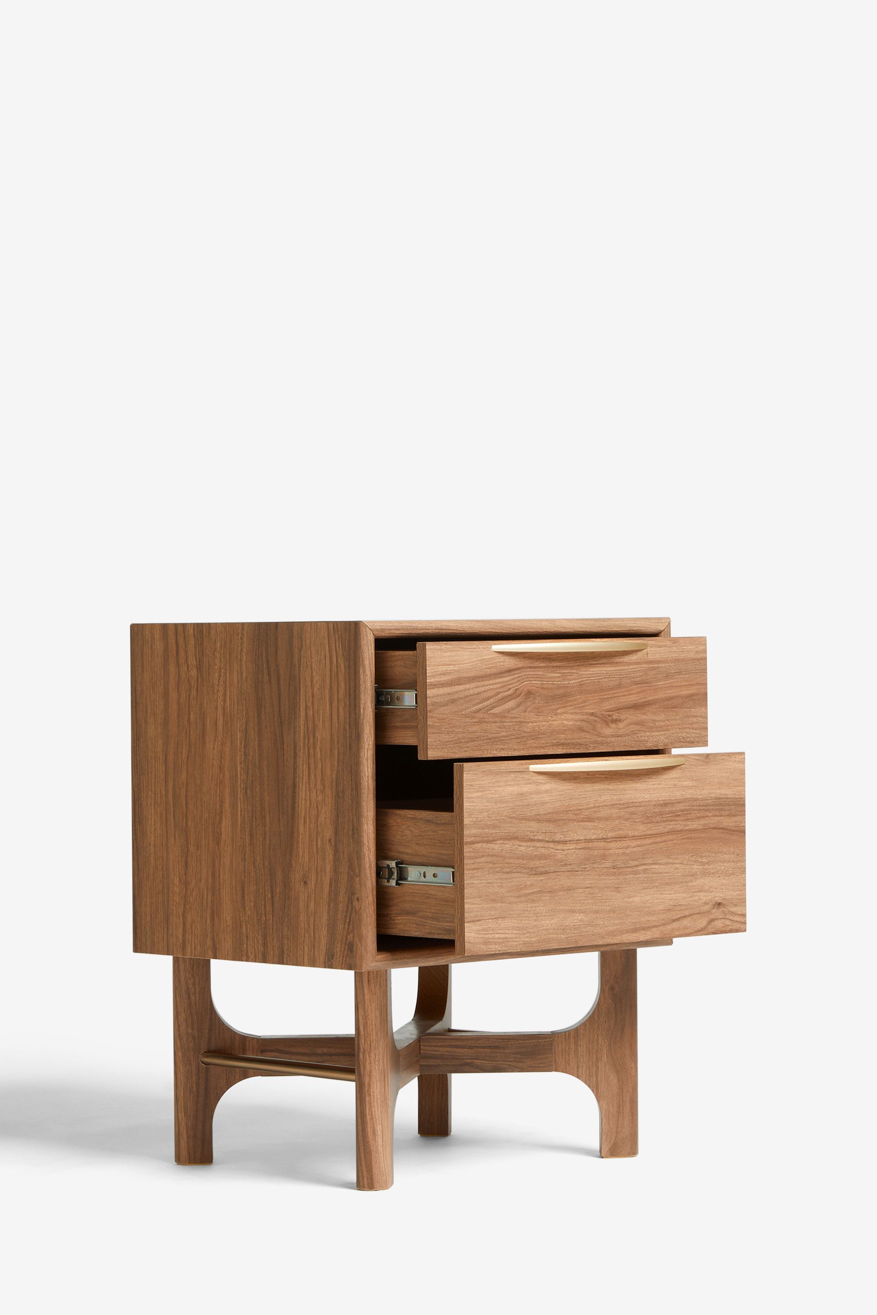 Dark Jackson Walnut Effect 2 Drawer Bedside Table