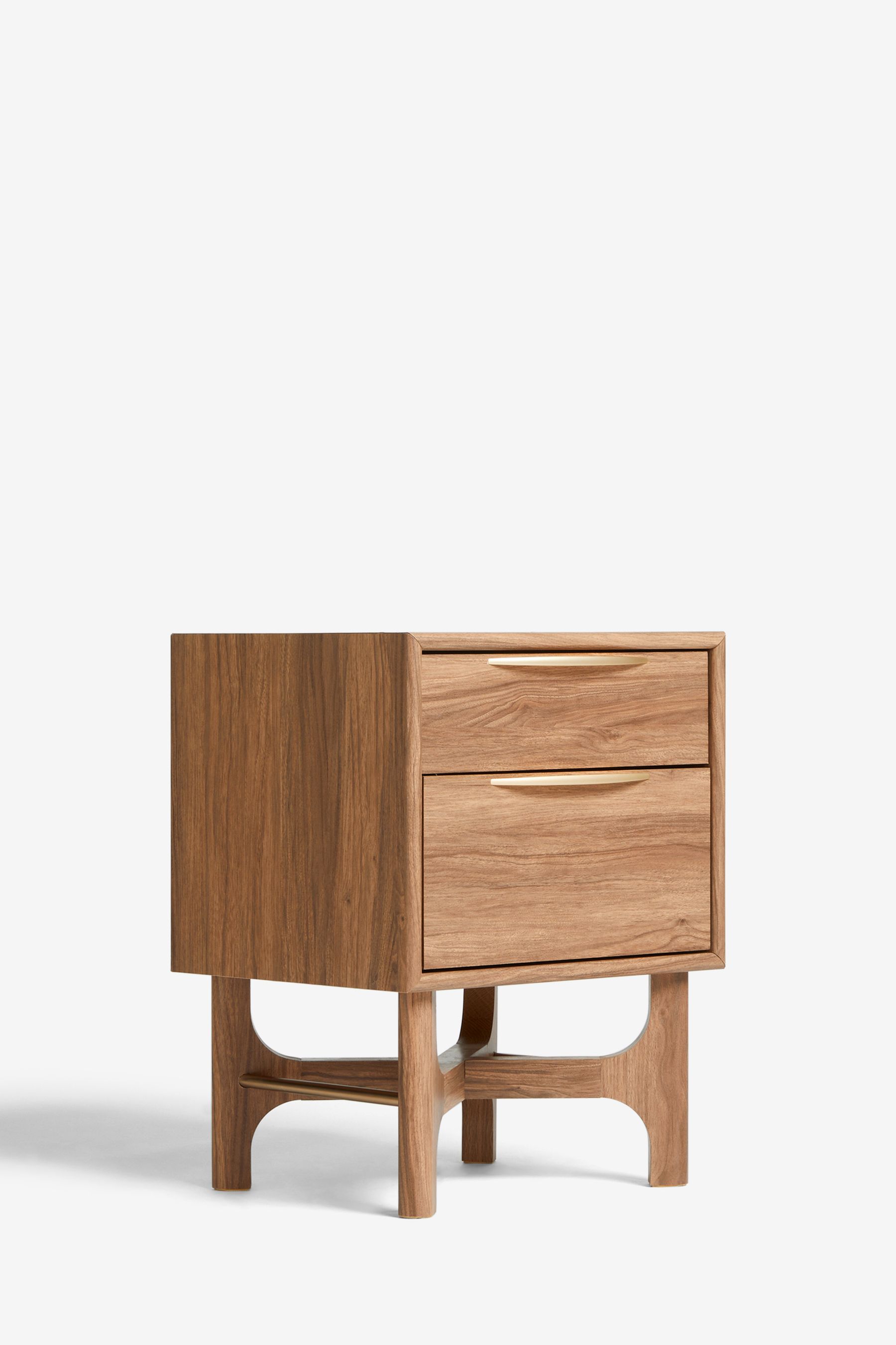 Walnut effect bedside shop table
