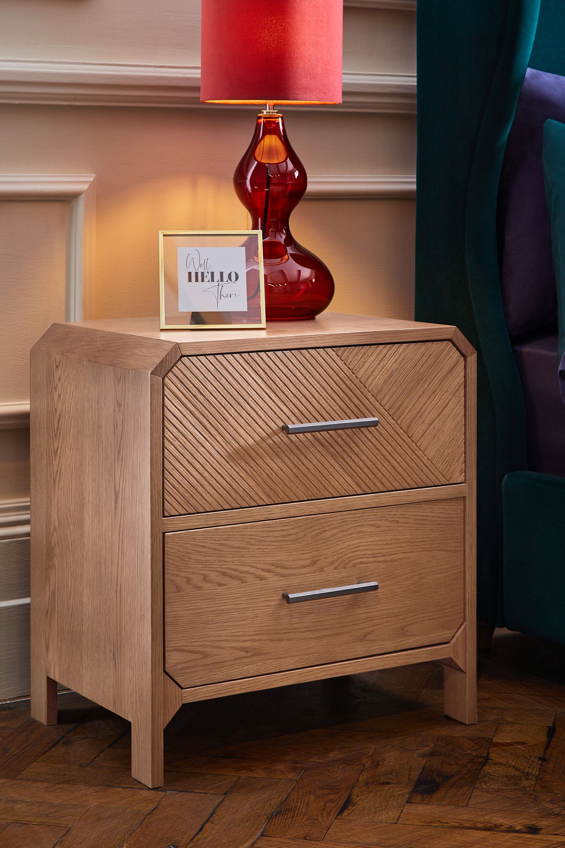 Dark brown store wood bedside table