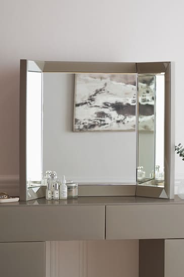 Dark Natural Sloane Collection Luxe Rectangular Dressing Table Mirror