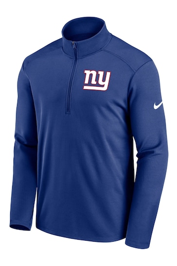 Nike Blue Fanatics NFL New York Giants Nike Logo Pacer Half Zip Hoodie
