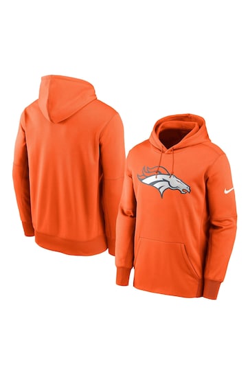 Nike Orange NFL Fanatics Denver Broncos Prime Logo Thermal Pullover Hoodie