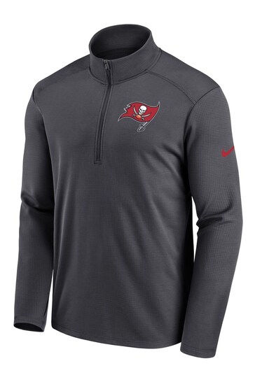 Nike Grey NFL Fanatics Tampa Bay Buccaneers Logo Pacer Half Zip Hoodie