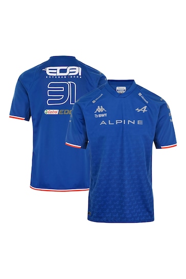 Fanatics Blue BWT Alpine F1 Team Esteban Ocon 2022 Driver T-Shirt