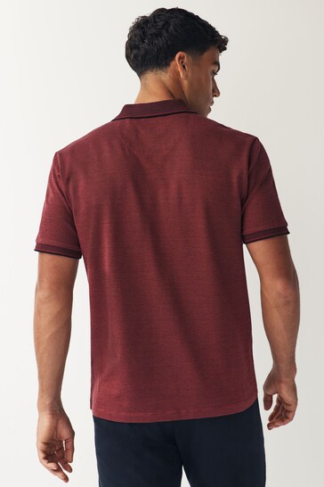 Burgundy Red Tipped Regular Fit Polo Shirt