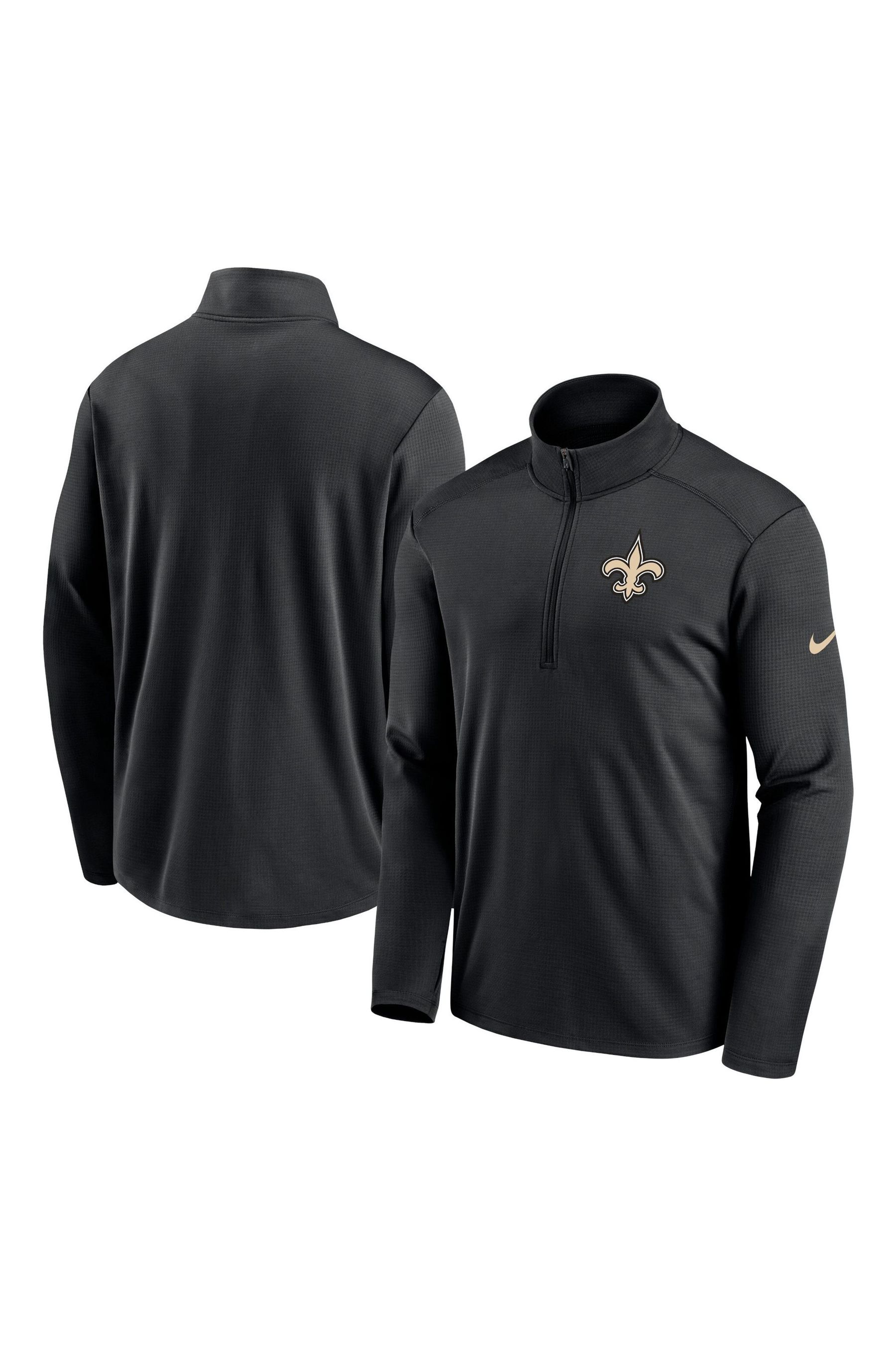 Buy Nike Black NFL Fanatics New Orleans Saints Logo Pacer Half Zip