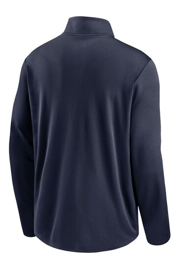 Nike Blue NFL Fanatics New England Patriots Logo Pacer Half Zip Sweat Top