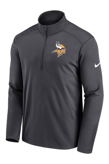 Nike Black NFL Fanatics Minnesota Vikings Logo Pacer Half Zip Sweat Top