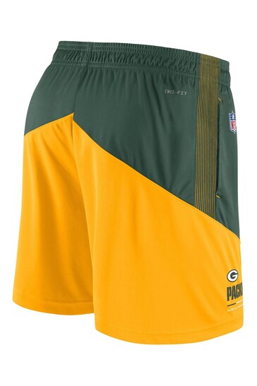 Nike Green NFL Fanatics Green Bay Packers On Field Sideline Dri-Fit Knit Shorts