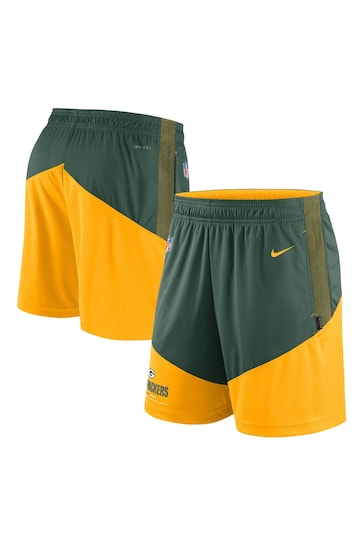 Nike Men's Dri-Fit Sideline (NFL Green Bay Packers) Shorts in Green, Size: Medium | 00LQ3EE7T-075