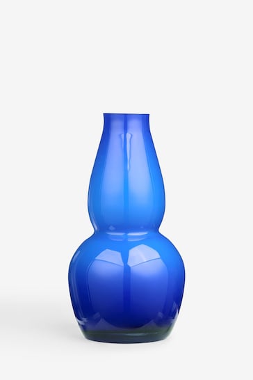 Jasper Conran London Blue Sculptural Glass Vase