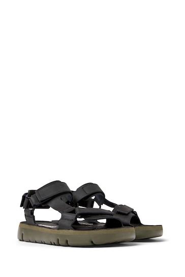 Oruga Black Leather Men's Schuhfirma Sandal