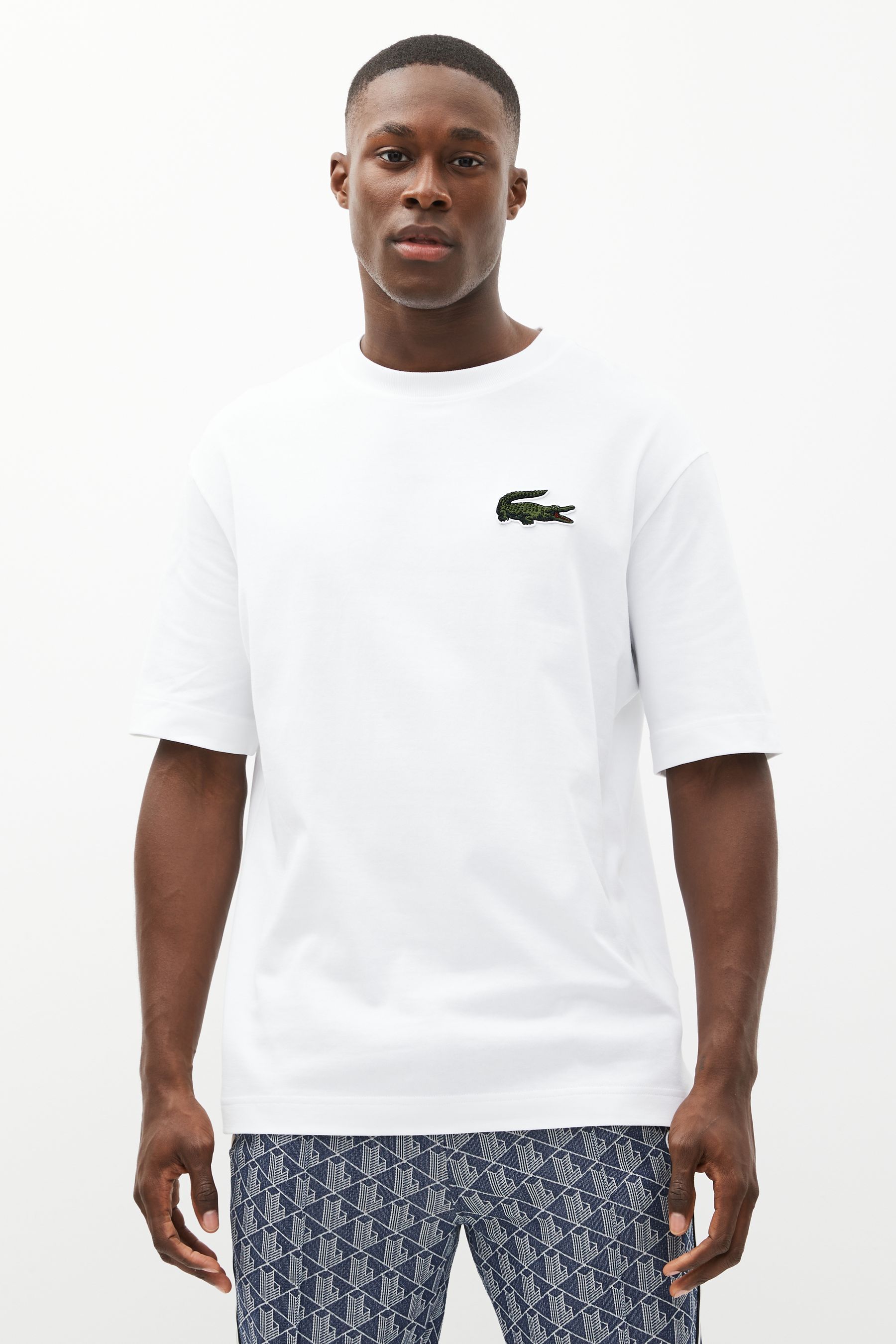 Lacoste large logo hot sale t shirt