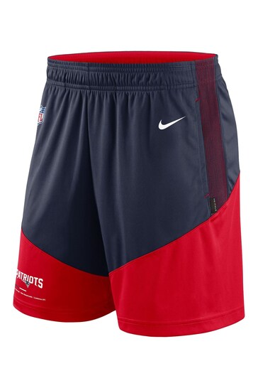 Nike Red NFL Fanatics New England Patriots On-Field Sideline Dri-Fit Knit Shorts