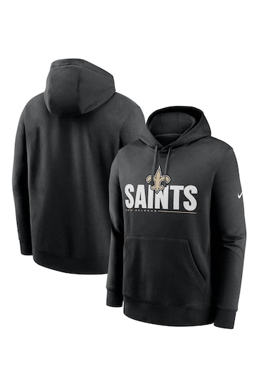 Nike Black NFL Fanatics New Orleans Saints Team Impact Club Fleece Hoodie