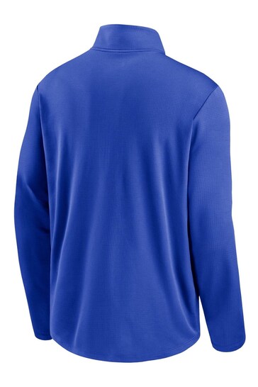 Nike Blue NFL Fanatics Los Angeles Rams Logo Pacer Half Zip Hoodie