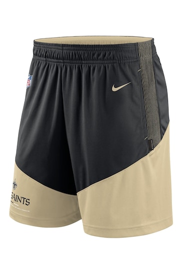 Nike Black NFL Fanatics New Orleans Saints On-Field Sideline Dri-Fit Knit Shorts