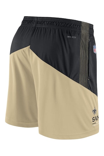 Nike Black NFL Fanatics New Orleans Saints On-Field Sideline Dri-Fit Knit Shorts