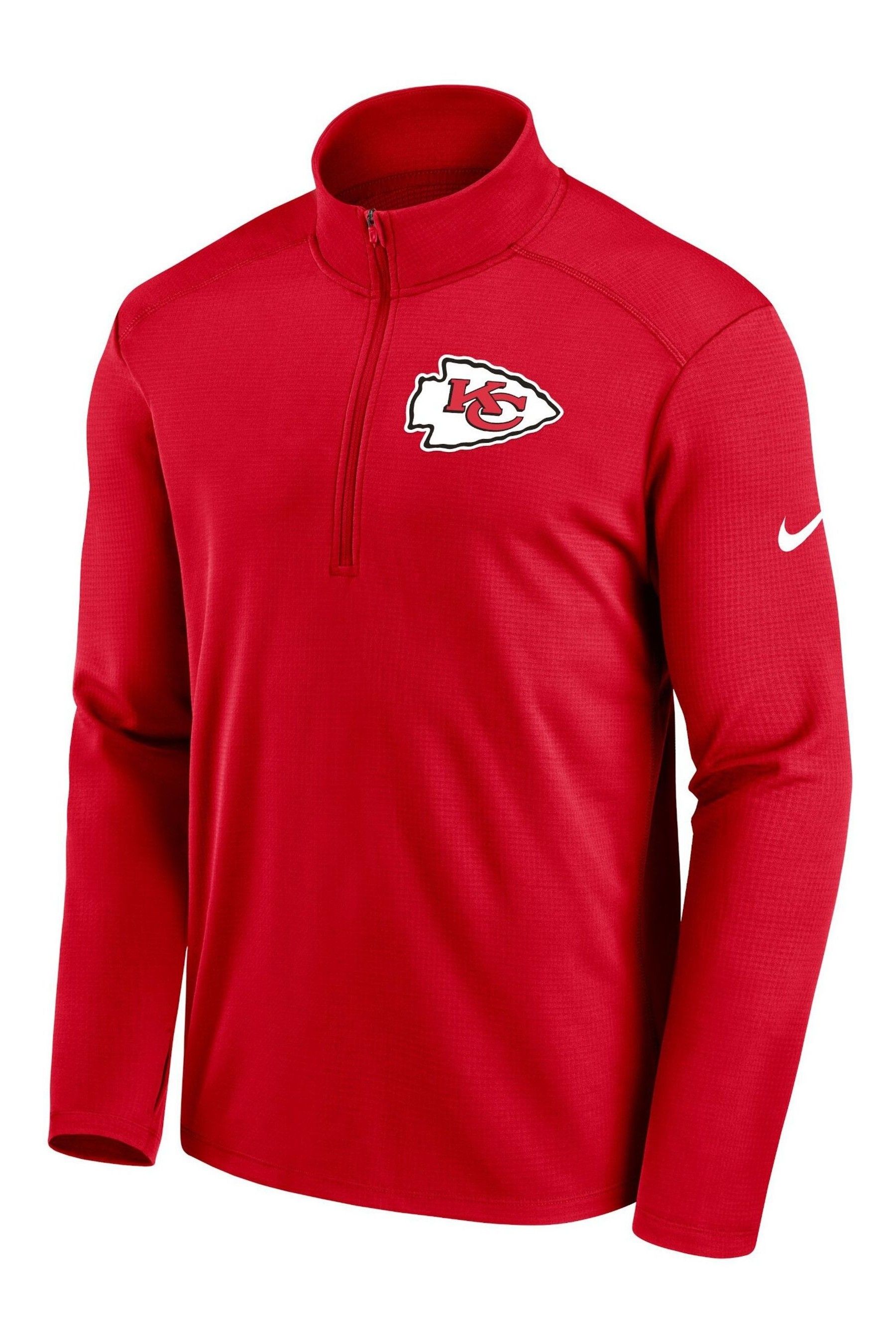 Buy Nike Red NFL Fanatics Kansas City Chiefs Logo Pacer Half Zip