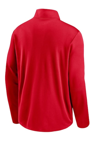 Nike Red NFL Fanatics Kansas City Chiefs Logo Pacer Half Zip Hoodie