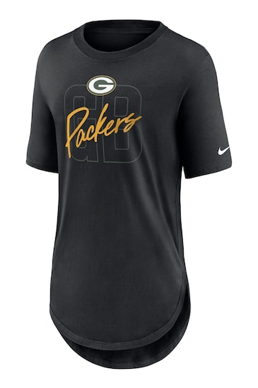 Nike Black NFL Fanatics Womens Green Bay Packers Weekend City Love T-Shirt Womens