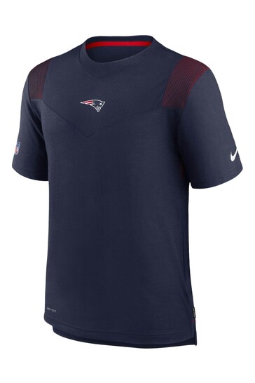 Nike Blue NFL Fanatics New England Patriots Sideline Coaches T-Shirt